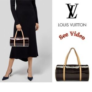 ⚜️ LOUIS VUITTON LV Vernis Monogram Bedford Calfskin Patent Leather in Amarante